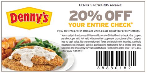 Printable Coupons Dennys Restaurant