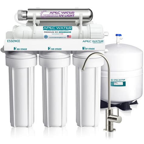 APEC Water Systems Top Tier UV Ultra-Violet Sterilizer 75 GPD 6-Stage Ultra Safe Reverse Osmosis ...