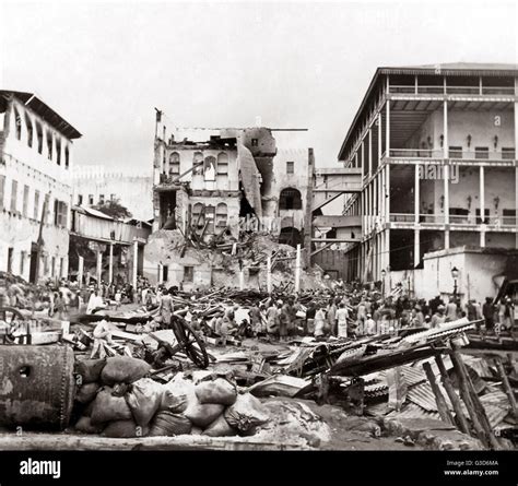 Zanzibar, after the bombardment in 1896. (Anglo-Zanzibar War sometimes known a 'the world's ...