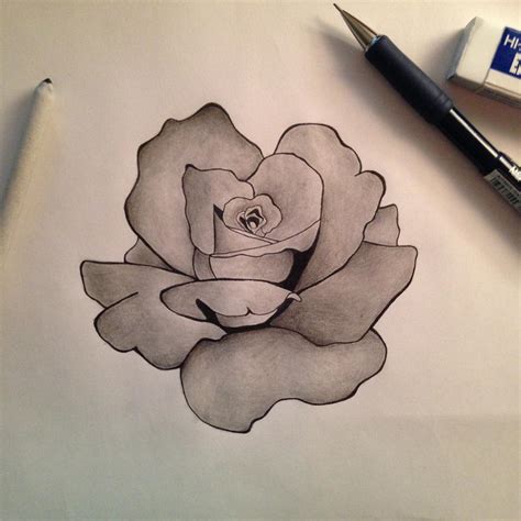 Shaded rose by jaybirdlovesart on DeviantArt