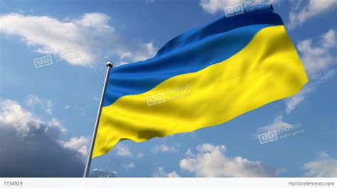 Ukrainian Flag Waving Against Time-lapse Clouds Background Stock ...