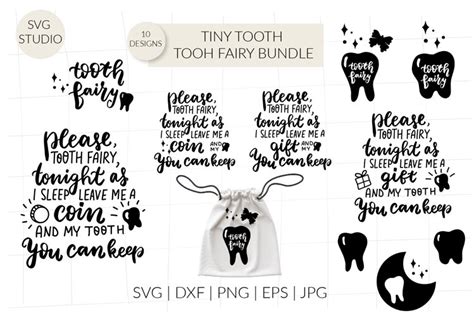 Tooth fairy quotes svg, tiny tooth svg bundle, (1288381)