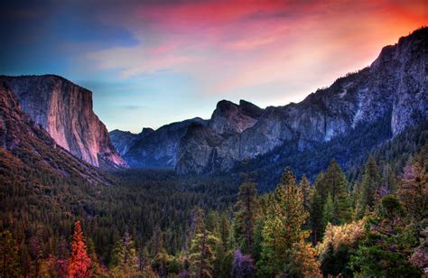 Panoramic photo of mountains with trees, yosemite valley HD wallpaper | Wallpaper Flare