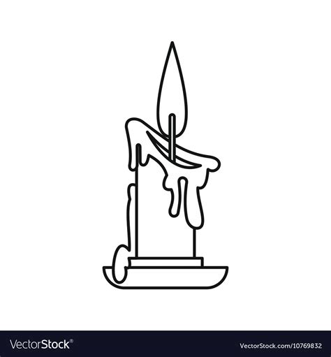 Melting candle icon outline style Royalty Free Vector Image