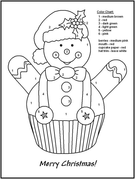 Christmas Cake Color by Number Coloring Page - Free Printable Coloring Pages for Kids