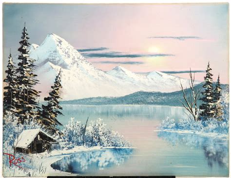 Bob Ross Rare Signed Original Arctic Winter Day 18" x 24" Oil on Canva | modernartifact