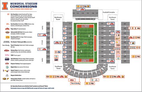 Memorial Stadium Concessions Map