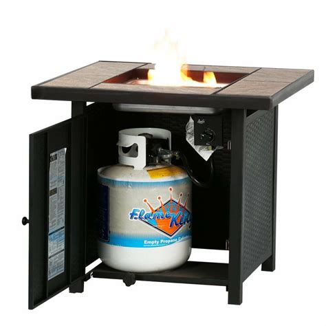 Premium Outdoor Propane Patio Heater Gas Fire Pit Blue Table Glass | Morealis