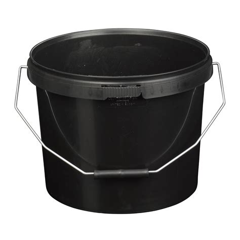 10 Litre Black Plastic Bucket with LID Bucket Home & Garden Store Home Storage Containers ...