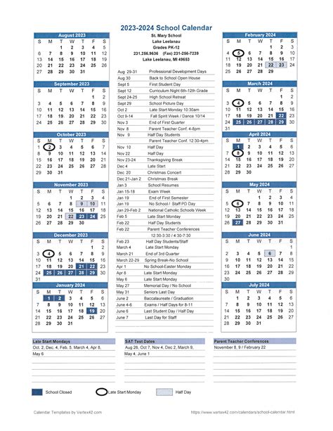 School Calendar - St Mary Catholic School