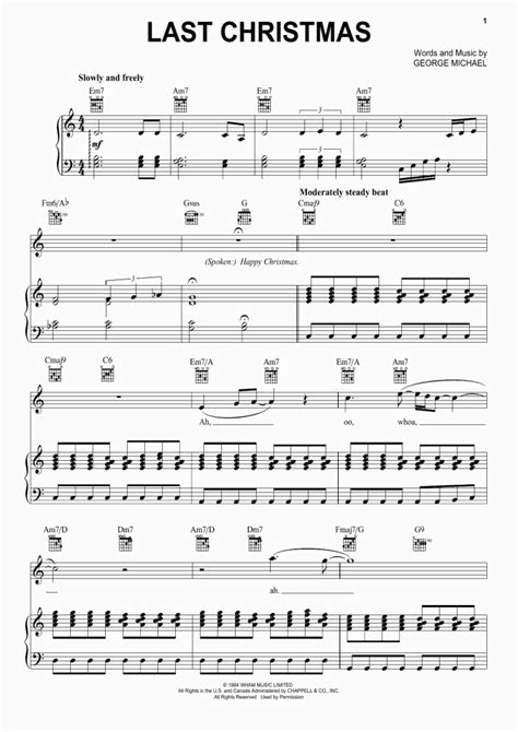 Last Christmas Piano Sheet Music | OnlinePianist