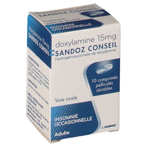 DOXYLAMINE 15MG SANDOZ 10 DRY FILM TABLETS