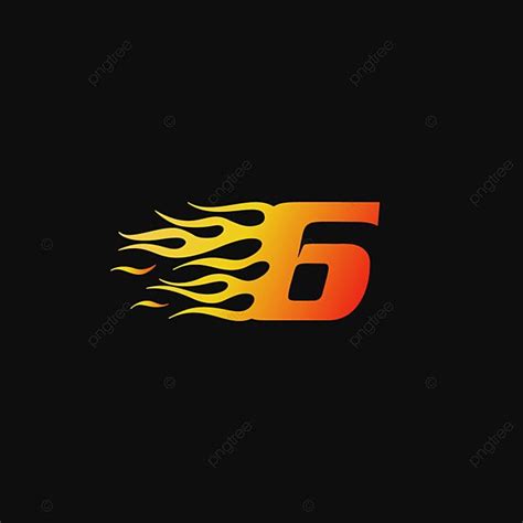 Diseño De Logotipo Plantilla Número 6 Burning Flame PNG ,dibujos Logo, Fuego, 6 PNG y Vector ...