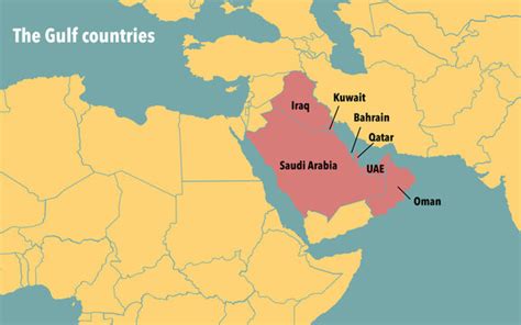 Map Of Persian Gulf Countries Customdesigned Illustrations