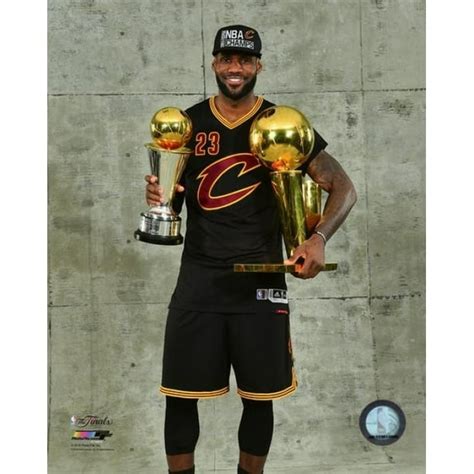 Lebron James with the NBA Championship & MVP Trophies Game 7 of the ...