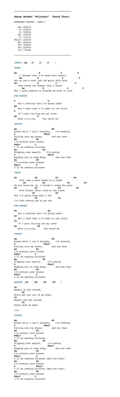 Stitches Shawn Mendes Piano Chords | Chord Music Lab