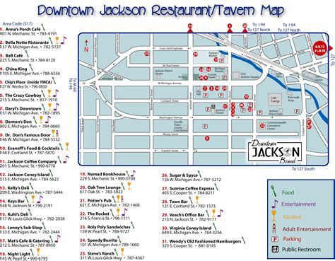 Downtown Jackson Restaurant Map - Downtown Jackson MI USA • mappery