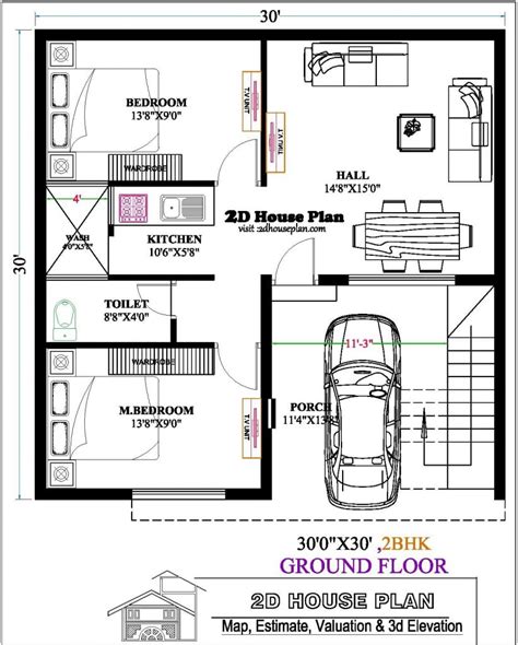 900 Sq Ft House Plans 2 Bedroom Best 30 X30