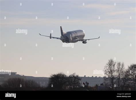 The new airbus A330 Beluga XL landing at Hawarden airport in North Wales Stock Photo - Alamy