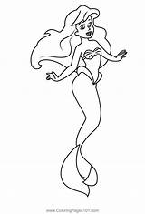 Ariel Little Mermaid Coloring Page For Kids  Free The sketch template