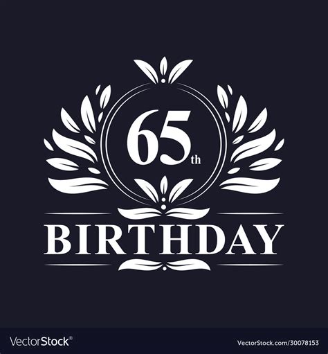 65 years birthday logo 65th birthday celebration Vector Image