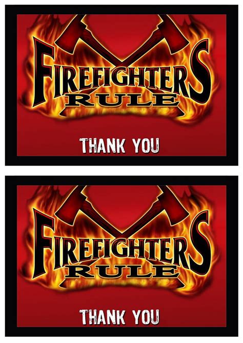 Firefighter Thank You Card Printable