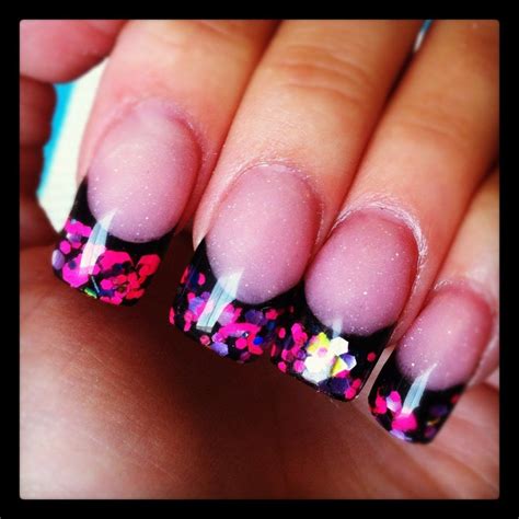 Black Acrylic Nails, Simple Acrylic Nails, Black Nails, Simple Nails ...