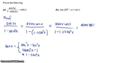 Proving Identities Using the Sum, Difference and Double Angle ...