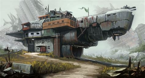 Futuristic Dieselpunk City Art