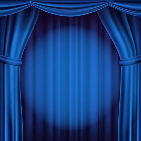 Blue theater curtain backdrop. theater, opera or cinema scene ...