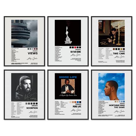 Buy Drake s 8x10 Canvas Prints Unframed Set of 6 Music Album Cover s ...