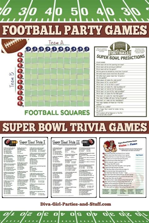 Super Bowl Party Ideas and Printables | Superbowl party games ...