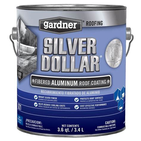 Gardner 3.6 Qt. Silver Dollar Fibered Aluminum Roof Coating-6211-GA ...