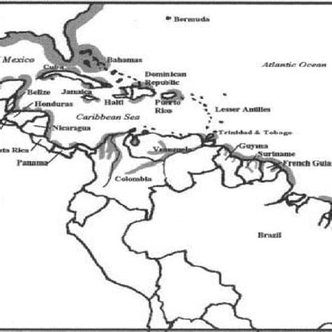 Distribution of the West Indian manatee, Trichechus manatus, in ...