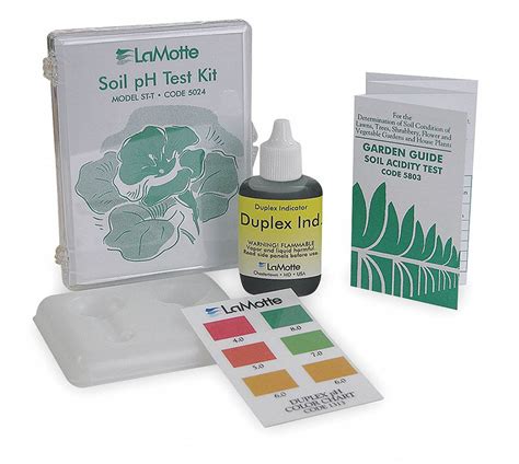 LAMOTTE Soil pH Test Kit, 4.0 to 8.0 pH Range, ±0.5 pH Accuracy, 1 pH Resolution - 4EVY4|5024 ...