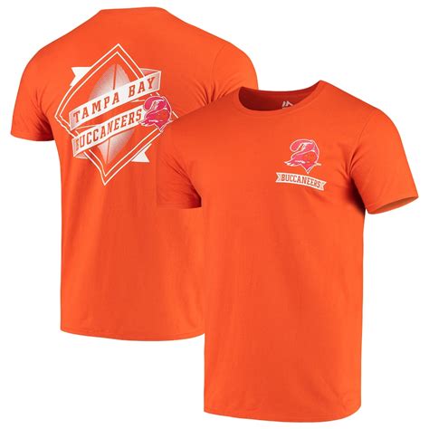 Tampa Bay Buccaneers Majestic Iconic Retro Diamond Scroll T-Shirt – Orange