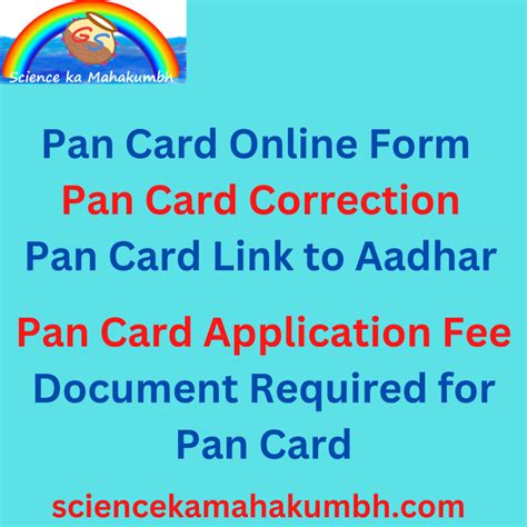 New Pan Card Online Form, Correction, Link to Aadhar - Science ka Mahakumbh