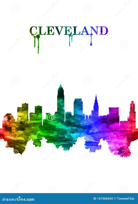 Cleveland Skyline Silhouette Vector Illustration | CartoonDealer.com #79962980