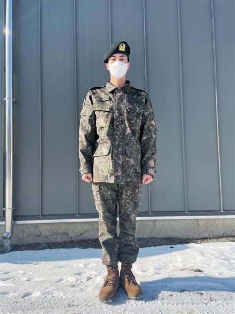 BTS’s Jin Shares Update From Military With Photos In Uniform - KpopHit - KPOP HIT