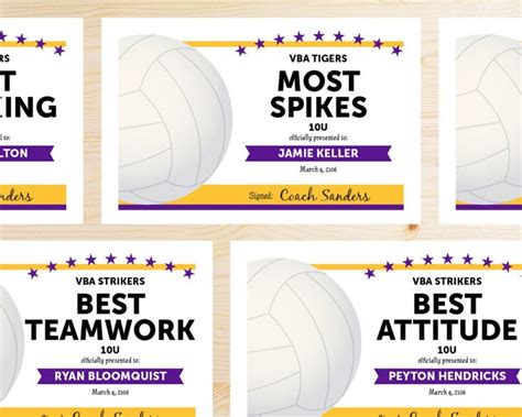 Editable Volleyball Award Certificates INSTANT DOWNLOAD | Etsy | Certificate templates, Good ...