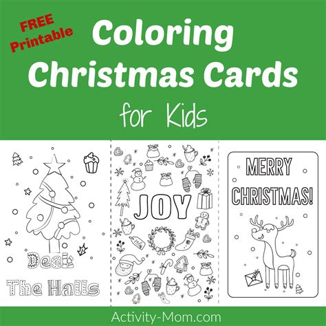 Printable Coloring Christmas Cards for Kids - The Activity Mom