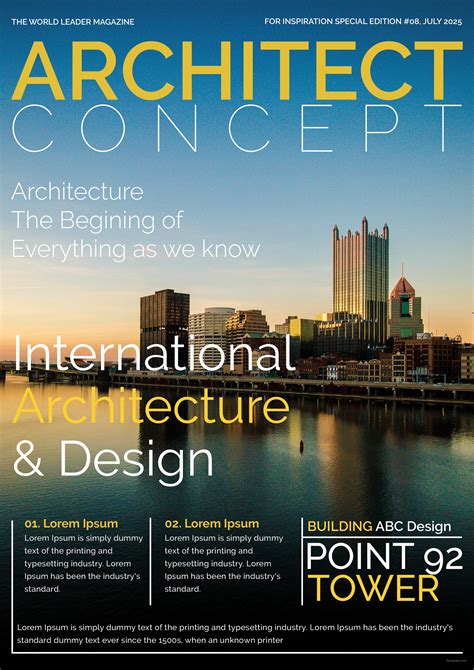 Architect Magazine Cover Page Template in Adobe Photoshop, Illustrator ...