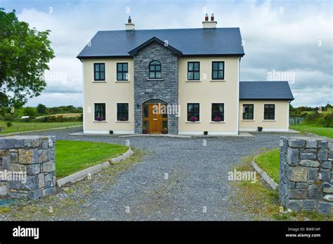 New modern house, typical of extensive new development in Ireland, at ...