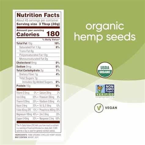 Nutiva Natural Uncooked Shelled Hemp Seed, 3 Pound, USDA Natural, Non ...