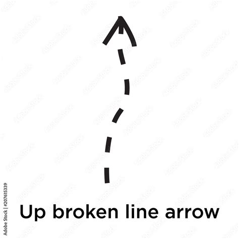 Up broken line arrow icon vector sign and symbol isolated on white background, Up broken line ...