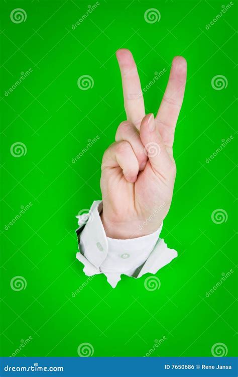 Victory sign gesture stock photo. Image of breaking, sign - 7650686