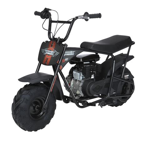 Monster Moto Classic Gas-Powered Mini Bike, Black With Pink And Red Decals - Walmart.com