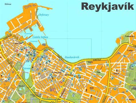 Reykjavík city center map