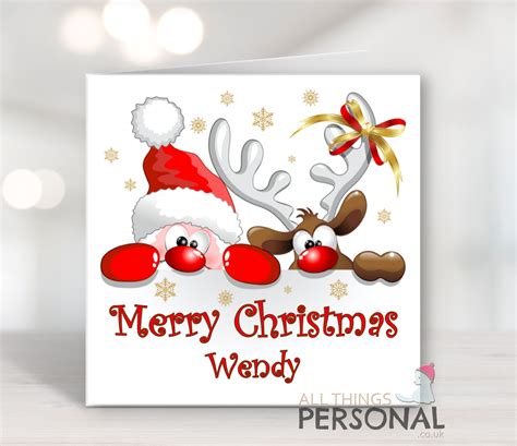 Santa & Rudolph Christmas Card - All Things Personal