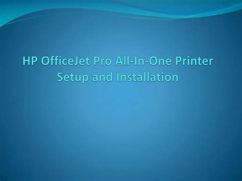 PPT - Configuring HP OfficeJet Pro Printer & Connecting to a wireless ...